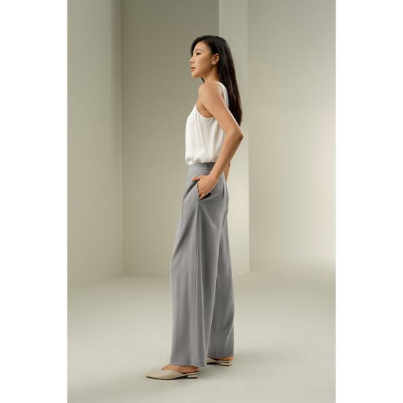 LilySilk Smooth Silk Wide Leg Cropped Pants - 2-4 - Picture 3 of 7